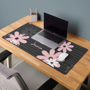 Floral Large Mouse Pad   Girls Cute Desk Mat