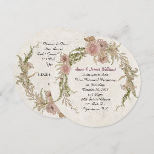 floral laurel wreath for Wedding Vow Renewal Invitation