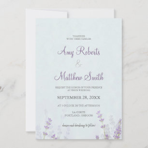 Floral Lavander Wedding Invitation