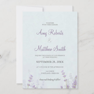 Floral Lavander Wedding Invitation