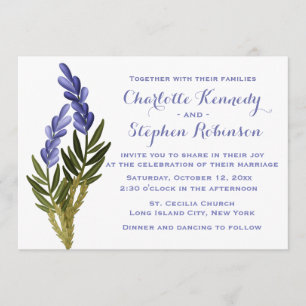 Floral Lavender Flower Purple Wedding Invitation
