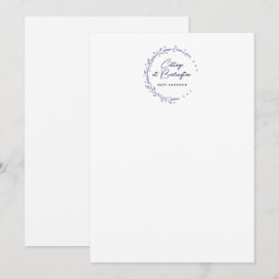 Floral Lavender Hearts Wreath Card