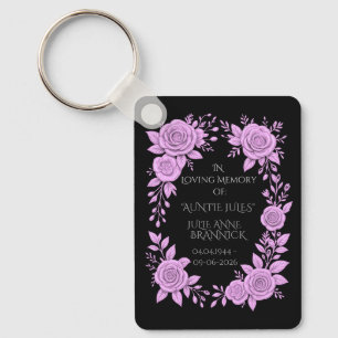 FLORAL LAVENDER. IN LOVING MEMORY KEEPSAKE,  KEY RING