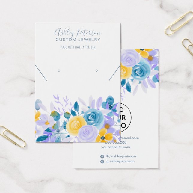 Floral lavender jewellery earring necklace display (Office)