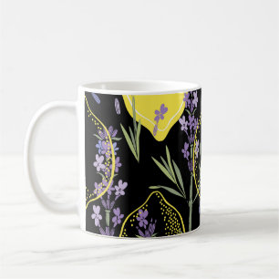 Floral Lavender Lemons Vintage Illustration Coffee Mug