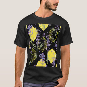 Floral Lavender Lemons Vintage Illustration T-Shirt