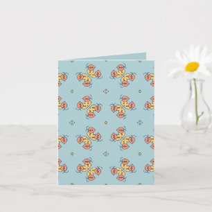 floral leaf motifs grouping pattern design card