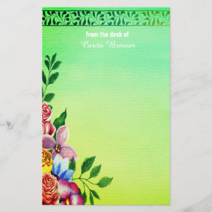 Floral Leaf Stationery