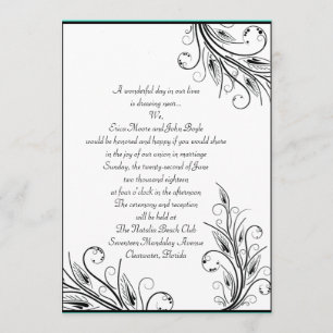 Floral Leaf Wedding Invitations