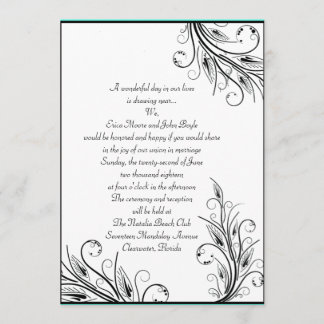 Floral Leaf Wedding Invitations