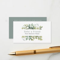 Floral Leafy Frame Referral Card