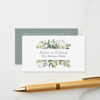 Floral Leafy Frame Referral Card