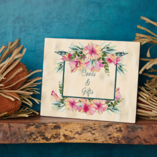 Floral Leave Your Cards and Gifts Here Plaque