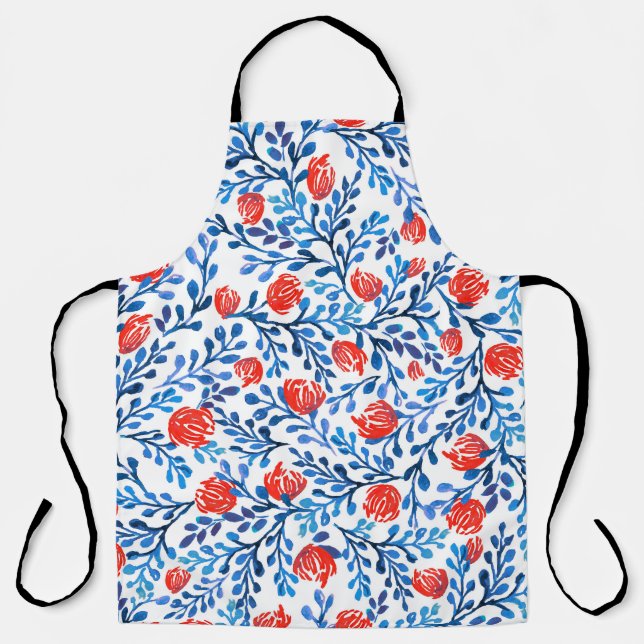 Floral Leaves: Seamless Nature Pattern Apron (Front)