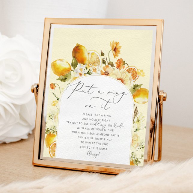 Floral lemon dont say bride bridal shower poster (Creator Uploaded)