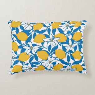 Floral Lemon Sketch Hand Drawn - Accent Pillow