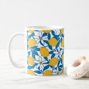 Floral Lemon Sketch Hand Drawn - Coffee Mug