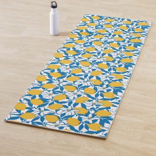 Floral Lemon Sketch Hand Drawn - Yoga Mat