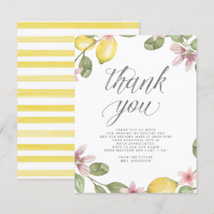 Floral Lemon Wreath Bridal Shower Thank You Card
