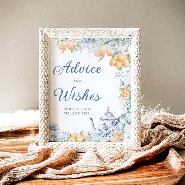 Floral & Lemons Bridal Shower Advice and Wishes  Poster (Creator Uploaded)