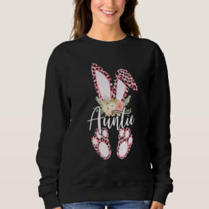 Floral Leopard Auntie Bunny Happy Easter Day Mothe Sweatshirt