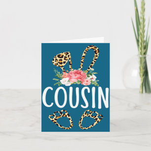 Floral Leopard Cousin Bunny Happy Easter Mothers Card