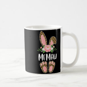 Floral leopard memaw bunny happy easter spring coffee mug