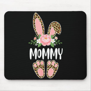 Floral leopard mummy bunny happy easter mother'sFl Mouse Mat