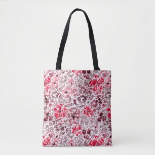 Floral ,leopard,Red and white , red, white, spotte Tote Bag