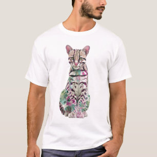 Floral Leopard Wildcat Artistic Splatter Men T-Shirt