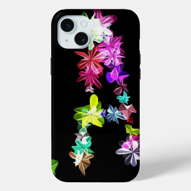 Floral Letter A Art Print Case-Mate iPhone Case (Back)