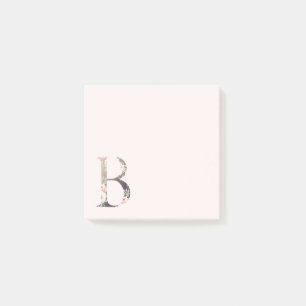 Floral Letter "B" Monogram Post-It Notes