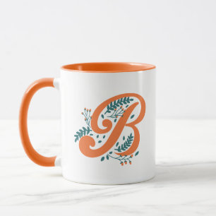 Floral Letter B Mug