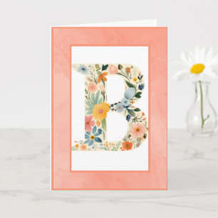 Floral Letter Birthday Digital Download Card