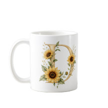 Floral Letter D Daisy Personalised Mug