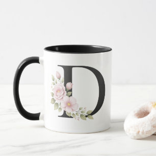 Floral Letter D Logo Mug