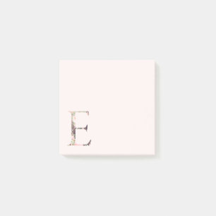 Floral Letter "E" Monogram Notes
