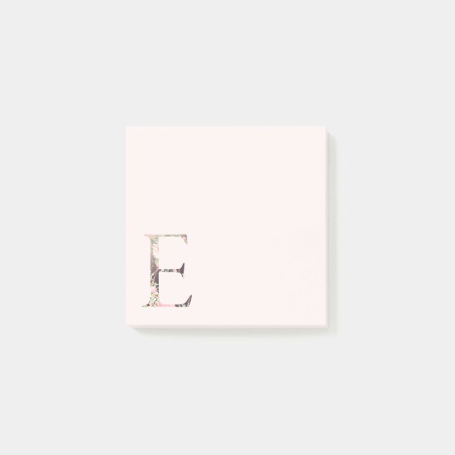 Floral Letter "E" Monogram Notes (Front)