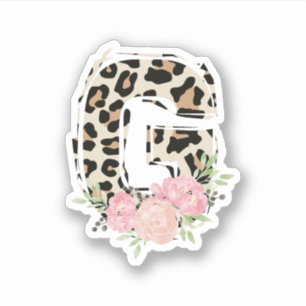 Floral Letter G Initial Name Leopard Cheetah Print