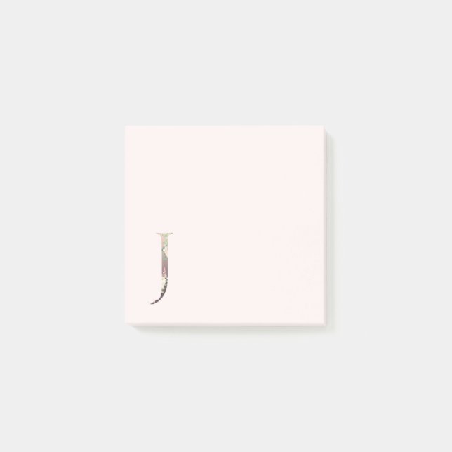 Floral Letter "J" Monogram Notes (Front)