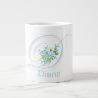 Floral Letter Modern Monogram Initial coffee Mug