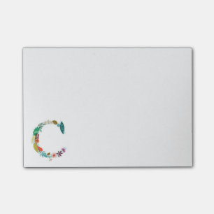 Floral Letter Monogram Initial - C Post-it Notes