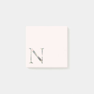 Floral Letter "N" Monogram Notes