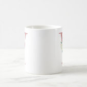 Floral Letter V Initial - Pink and Ivory Bouquet Coffee Mug (Center)