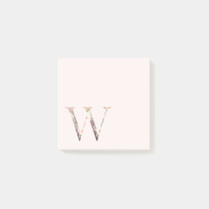 Floral Letter "W" Monogram Notes