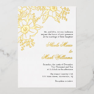 Floral Letterpress Style Wedding
