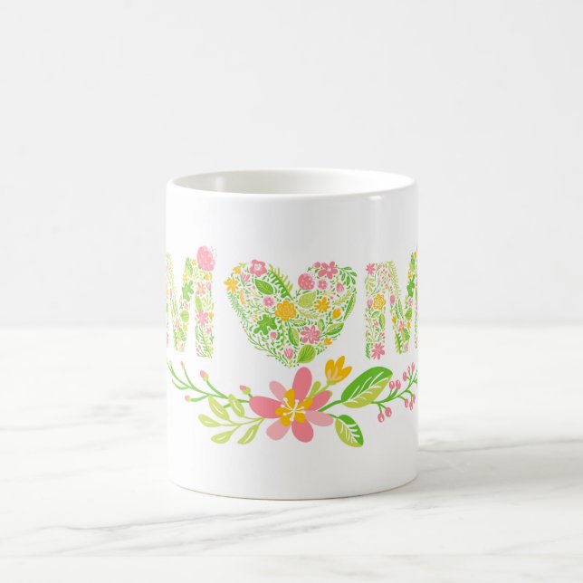 Floral Letters Coffee Mug (Center)