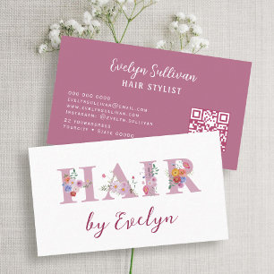 Floral Letters Hair Business Card