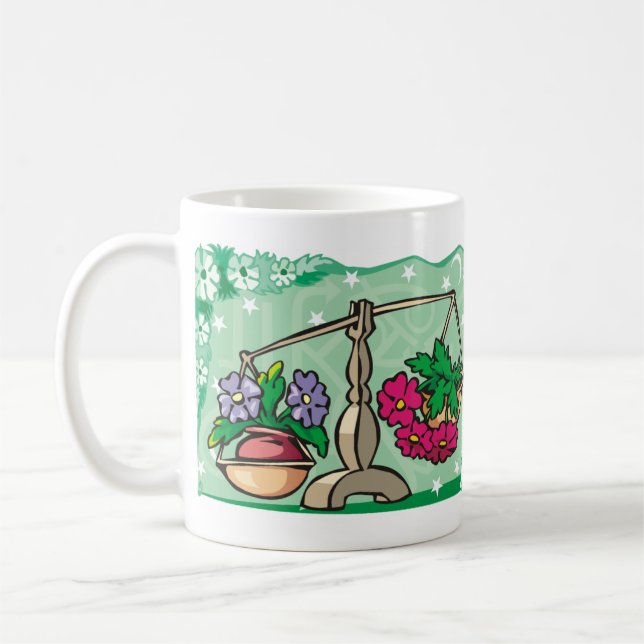 Floral Libra Scales weighing flowers Coffee Mug (Left)