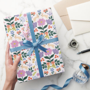 Floral light pink background wrapping paper